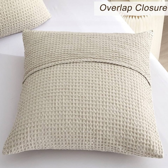 (4) Waffle Weave Euro Shams Throw Pillow Covers 26" x 26" • No Inserts - Picture 3 of 7